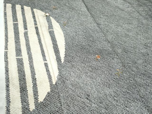 平和屋着物●訪問着 総刺繍 総絞り 竹並び枝花文 黒地 金糸 正絹 逸品 未使用 CAAW7891yc