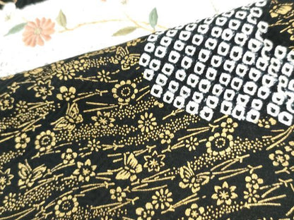 平和屋着物●訪問着 絞り 刺繍 吹き寄せ花蝶文 金彩 正絹 逸品 CAAW7898yc