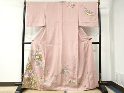 平和屋着物●訪問着 短冊横笛花車文 金彩 正絹 逸品 CAAW7900yc