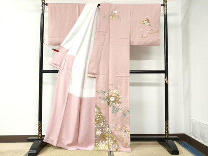 平和屋着物●訪問着 短冊横笛花車文 金彩 正絹 逸品 CAAW7900yc