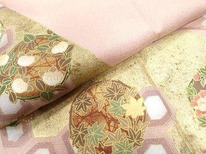 平和屋着物●訪問着 短冊横笛花車文 金彩 正絹 逸品 CAAW7900yc