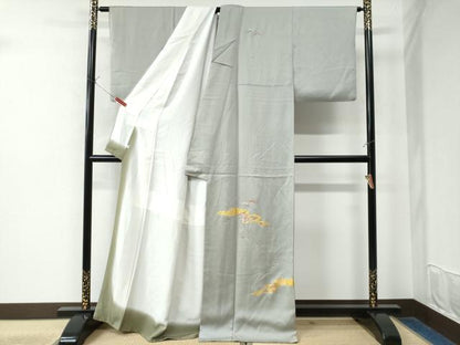 平和屋着物●訪問着 総刺繍 雲取り几帳枝花文 金彩 正絹 逸品 CAAW7907yc