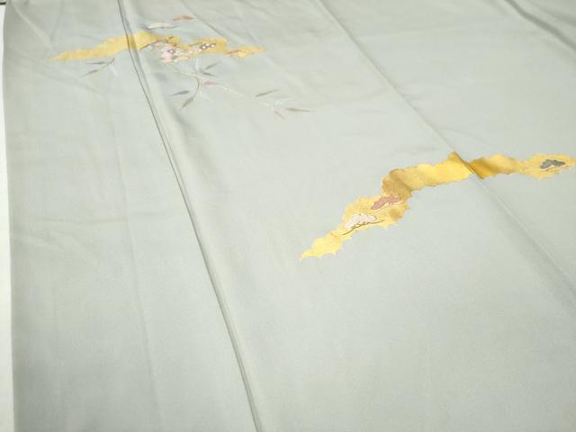 平和屋着物●訪問着 総刺繍 雲取り几帳枝花文 金彩 正絹 逸品 CAAW7907yc