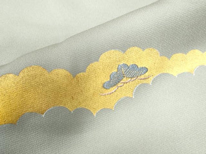 平和屋着物●訪問着 総刺繍 雲取り几帳枝花文 金彩 正絹 逸品 CAAW7907yc