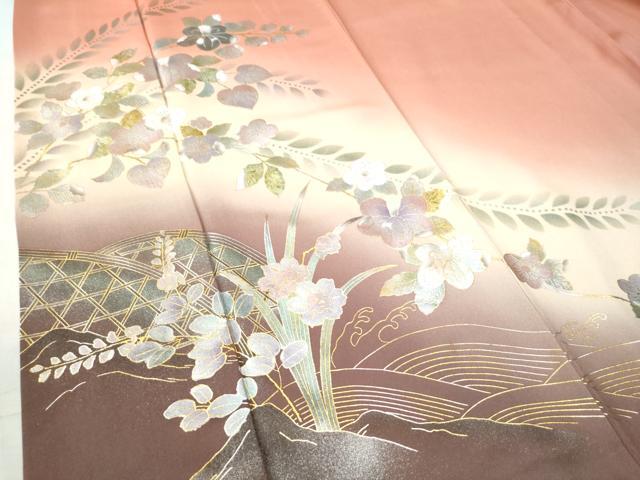 平和屋着物●訪問着 辻が花 暈し染め 金銀彩 正絹 逸品 CAAW7910yc