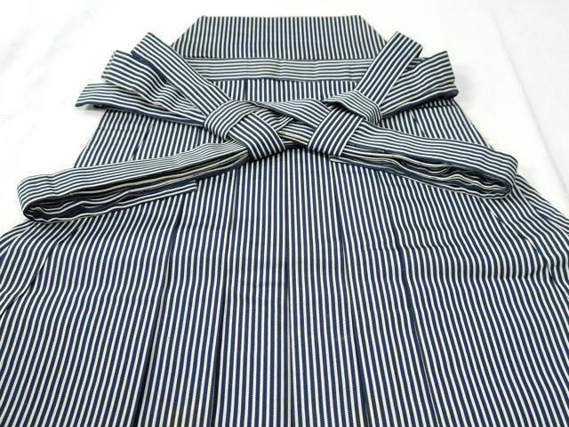 平和屋着物●男性　馬乗り袴　縞　正絹　逸品　CAAW7911yc