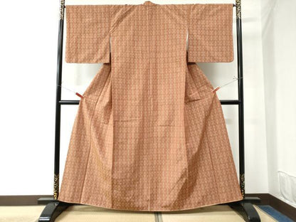 平和屋着物●上質な紬　花織　吉祥文　正絹　逸品　CAAW7914yc