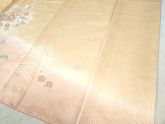 平和屋着物●訪問着 刺繍 花筏文 暈し染め 金彩 正絹 逸品 未使用 CAAW7929yc