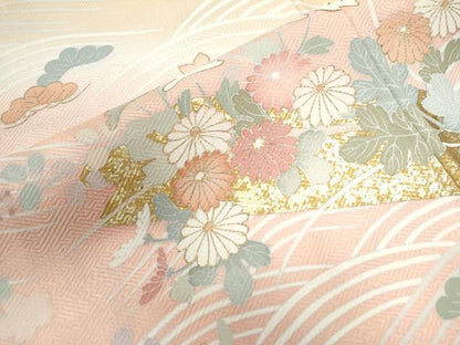 平和屋着物●訪問着 刺繍 花筏文 暈し染め 金彩 正絹 逸品 未使用 CAAW7929yc
