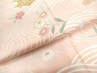 平和屋着物●訪問着 刺繍 花筏文 暈し染め 金彩 正絹 逸品 未使用 CAAW7929yc