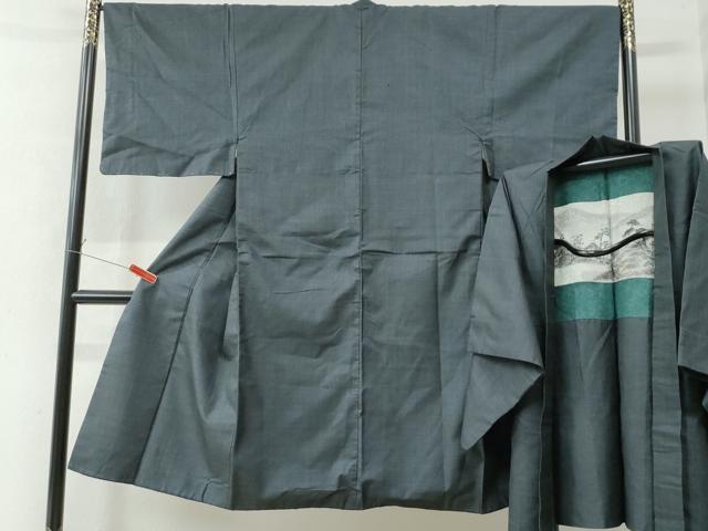平和屋着物●男性 本場大島紬 アンサンブル 80亀甲 総詰め 正絹 逸品 CAAW7936yc