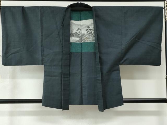 平和屋着物●男性 本場大島紬 アンサンブル 80亀甲 総詰め 正絹 逸品 CAAW7936yc