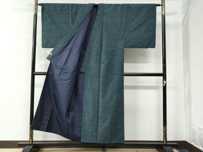 平和屋着物●男性 紬 アンサンブル 色無地 御召茶色 正絹 逸品 CAAW7949yc