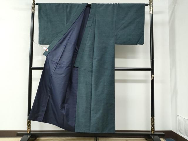 平和屋着物●男性 紬 アンサンブル 色無地 御召茶色 正絹 逸品 CAAW7949yc
