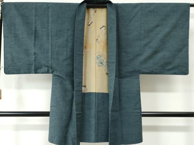 平和屋着物●男性 紬 アンサンブル 色無地 御召茶色 正絹 逸品 CAAW7949yc