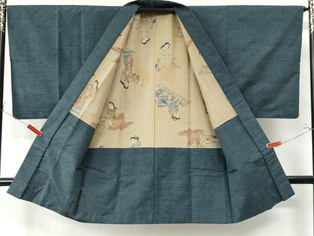 平和屋着物●男性 紬 アンサンブル 色無地 御召茶色 正絹 逸品 CAAW7949yc