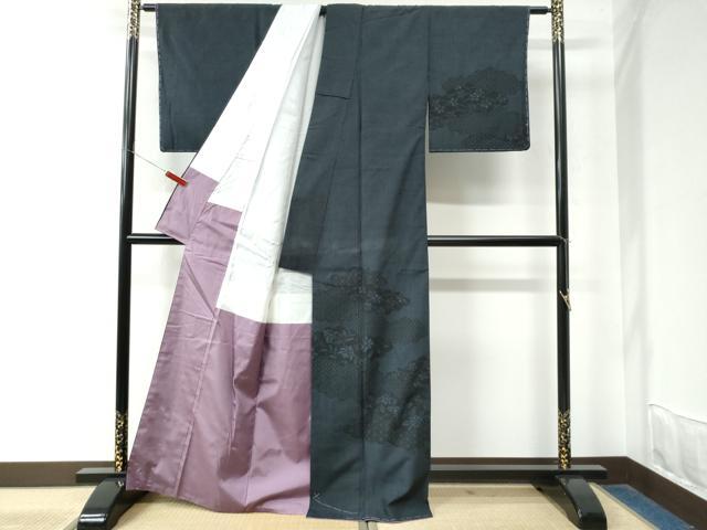 平和屋着物●訪問着　紬地　作家物　雲重ね吉祥花文　正絹　逸品　未使用　CAAW7971yc