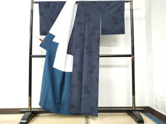 平和屋着物●結城紬　菊尽くし　正絹　逸品　CAAW7979yc