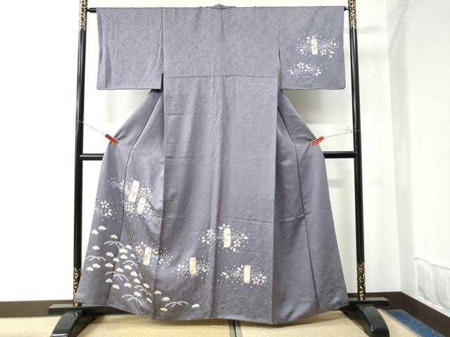 平和屋着物●訪問着 絞り 刺繍 短冊草花文 金彩 正絹 逸品 CAAW7982yc
