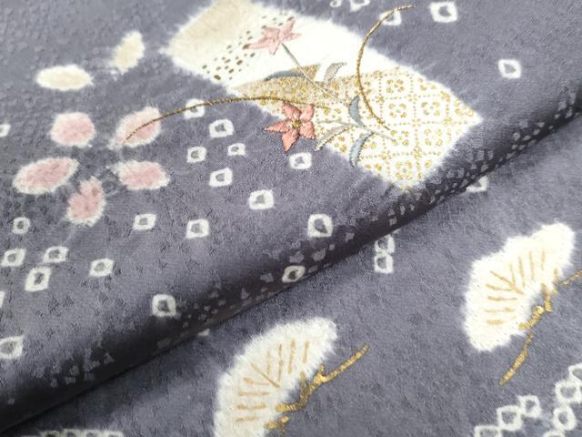 平和屋着物●訪問着 絞り 刺繍 短冊草花文 金彩 正絹 逸品 CAAW7982yc