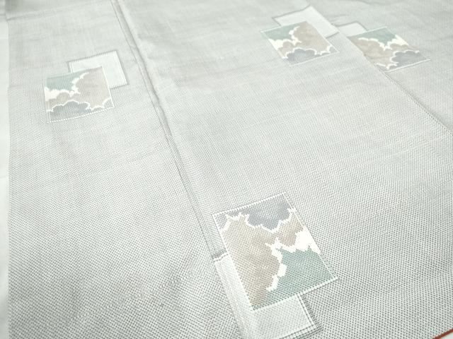 平和屋着物●本場大島紬　白大島　7マルキ　色紙重ね雲取り文　正絹　逸品　CAAW7992yc