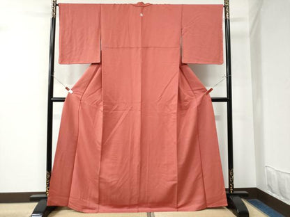 平和屋着物●上質な色無地　薄紅色　正絹　逸品　未使用　CAAW8008yc