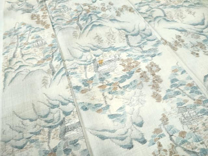平和屋着物●小千谷紬 遠山風景文 正絹 逸品 未使用 CAAW8024yc