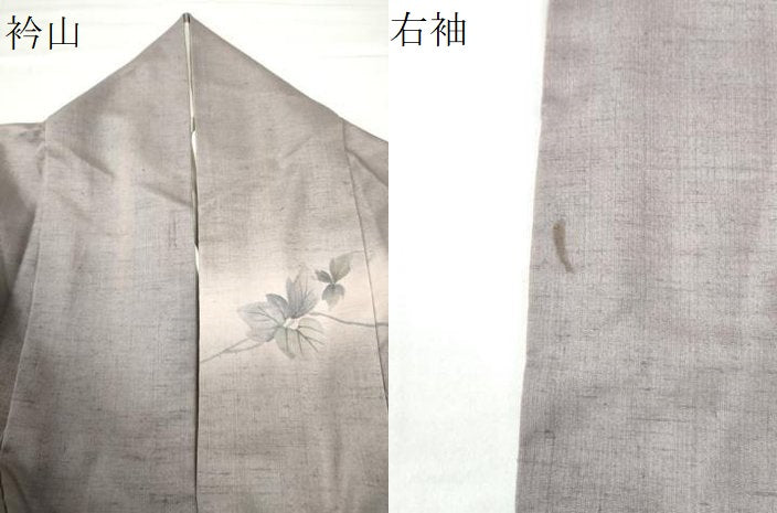 平和屋着物●訪問着　紬地　作家物　手描き　南天花文　正絹　逸品　CAAW8033yc