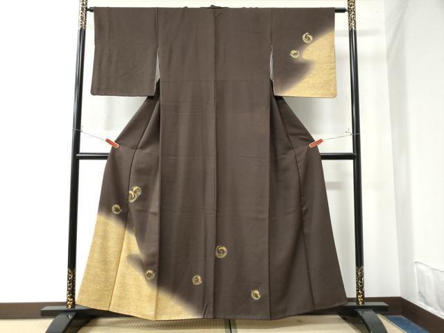 平和屋着物●訪問着 草花丸文 暈し染め 金彩 正絹 逸品 CAAW8035yc