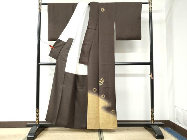 平和屋着物●訪問着 草花丸文 暈し染め 金彩 正絹 逸品 CAAW8035yc