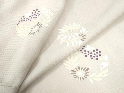 平和屋着物●上質な小紋　草花丸文　正絹　逸品　CAAW8041yc