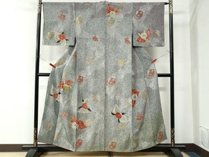 平和屋着物●訪問着　カトレア　たたき染め　金彩　正絹　逸品　CAAW8056yc
