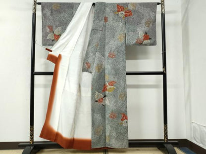 平和屋着物●訪問着　カトレア　たたき染め　金彩　正絹　逸品　CAAW8056yc