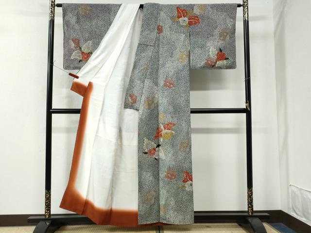 平和屋着物●訪問着　カトレア　たたき染め　金彩　正絹　逸品　CAAW8056yc