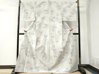 平和屋着物●上質な紬 舞花文 ロング丈 正絹 逸品 CAAW8079yc