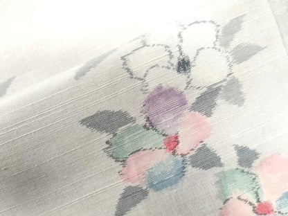 平和屋着物●上質な紬 舞花文 ロング丈 正絹 逸品 CAAW8079yc