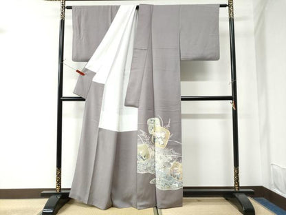 平和屋着物●豪華色留袖 作家物 駒刺繍 流水色紙草花文 暈し染め 金彩 正絹 逸品 CAAW8090yc