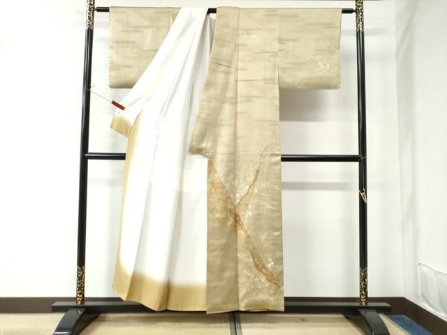 平和屋着物●創業460年・千總　訪問着　草花文　金彩　正絹　逸品　CABE3129yc