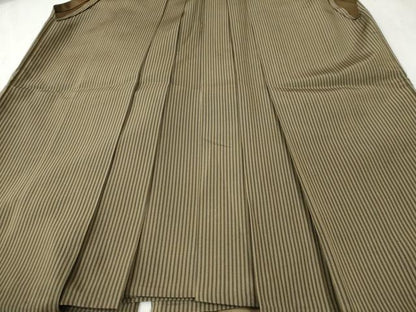 平和屋着物●男性　馬乗り袴　縞　正絹　逸品　CAAW8110yc