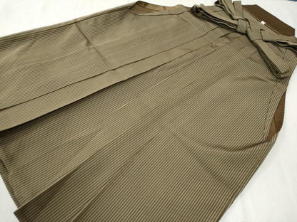 平和屋着物●男性　馬乗り袴　縞　正絹　逸品　CAAW8110yc
