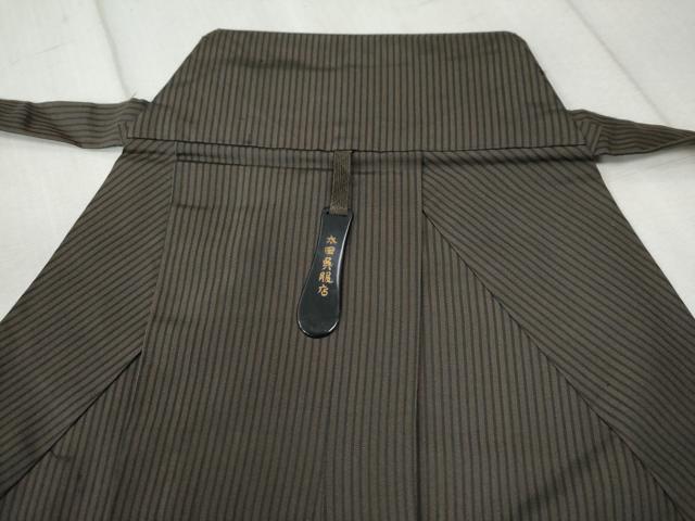 平和屋着物●男性　馬乗り袴　縞　正絹　逸品　CAAW8119yc