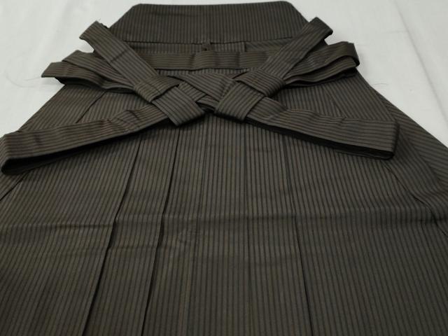 平和屋着物●男性　馬乗り袴　縞　正絹　逸品　CAAW8119yc