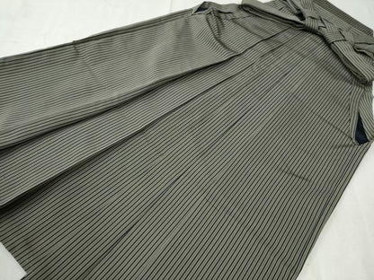 平和屋着物●男性　馬乗り袴　縞　正絹　逸品　CAAW8126yc