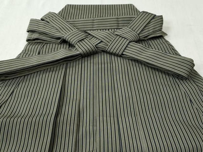 平和屋着物●男性　馬乗り袴　縞　正絹　逸品　CAAW8126yc