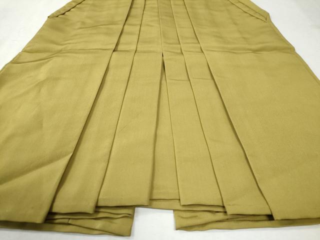平和屋着物●男性　馬乗り袴　色無地　菜種油色　正絹　逸品　CAAW8131yc