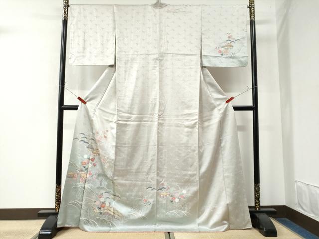 平和屋着物●訪問着 遠山風景文 暈し染め 金彩 正絹 逸品 CAAW8152yc