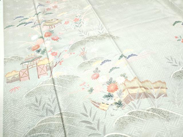 平和屋着物●訪問着 遠山風景文 暈し染め 金彩 正絹 逸品 CAAW8152yc