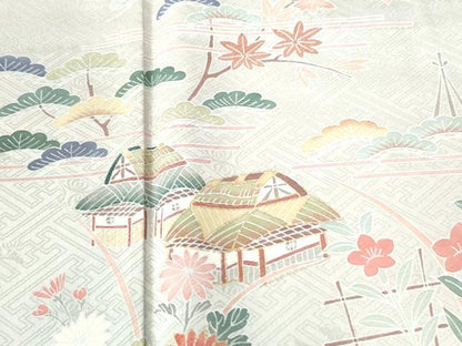 平和屋着物●訪問着 遠山風景文 暈し染め 金彩 正絹 逸品 CAAW8152yc