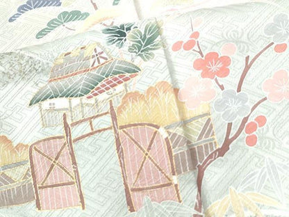 平和屋着物●訪問着 遠山風景文 暈し染め 金彩 正絹 逸品 CAAW8152yc