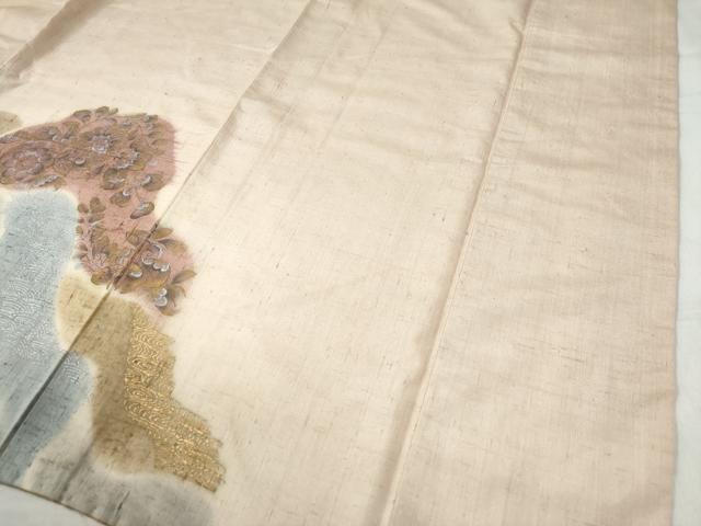 平和屋着物●訪問着　紬地　辻が花　手描き　金彩　正絹　逸品　CAAW8155yc